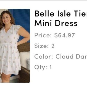 torrid White Tiered Mini Dress with Gold Motifs